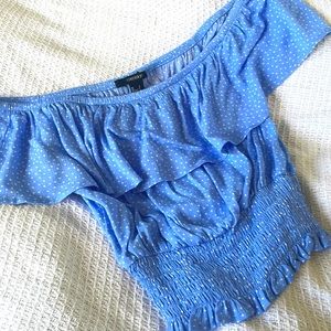 Forever21- Off the Shoulder Baby Blue Crop Size S/M (US)